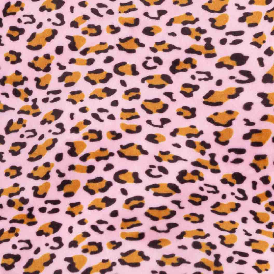 Leopard print pattern on a pink background
