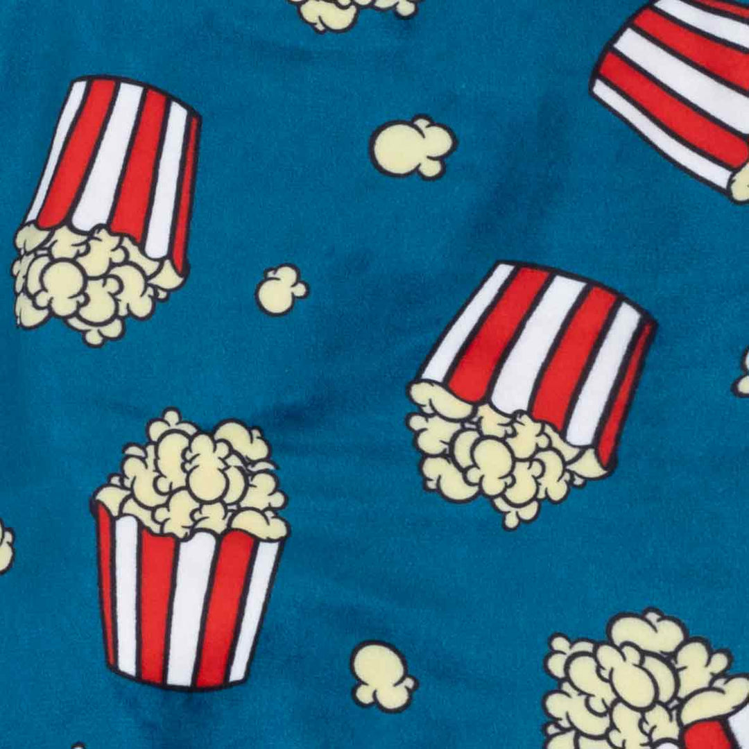Blue fleece popcorn dog pajamas fabric, comfy dog clothes, popcorn pattern design