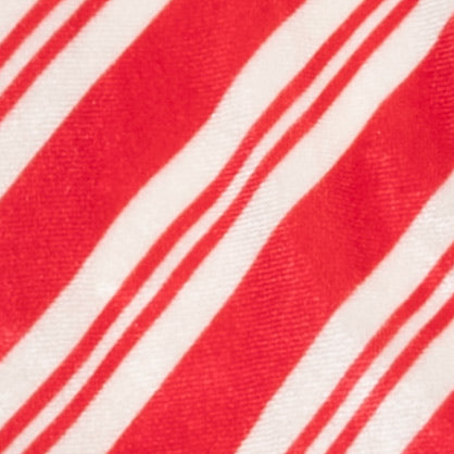 Close-up of a red and white striped fabric with a soft, plush texture