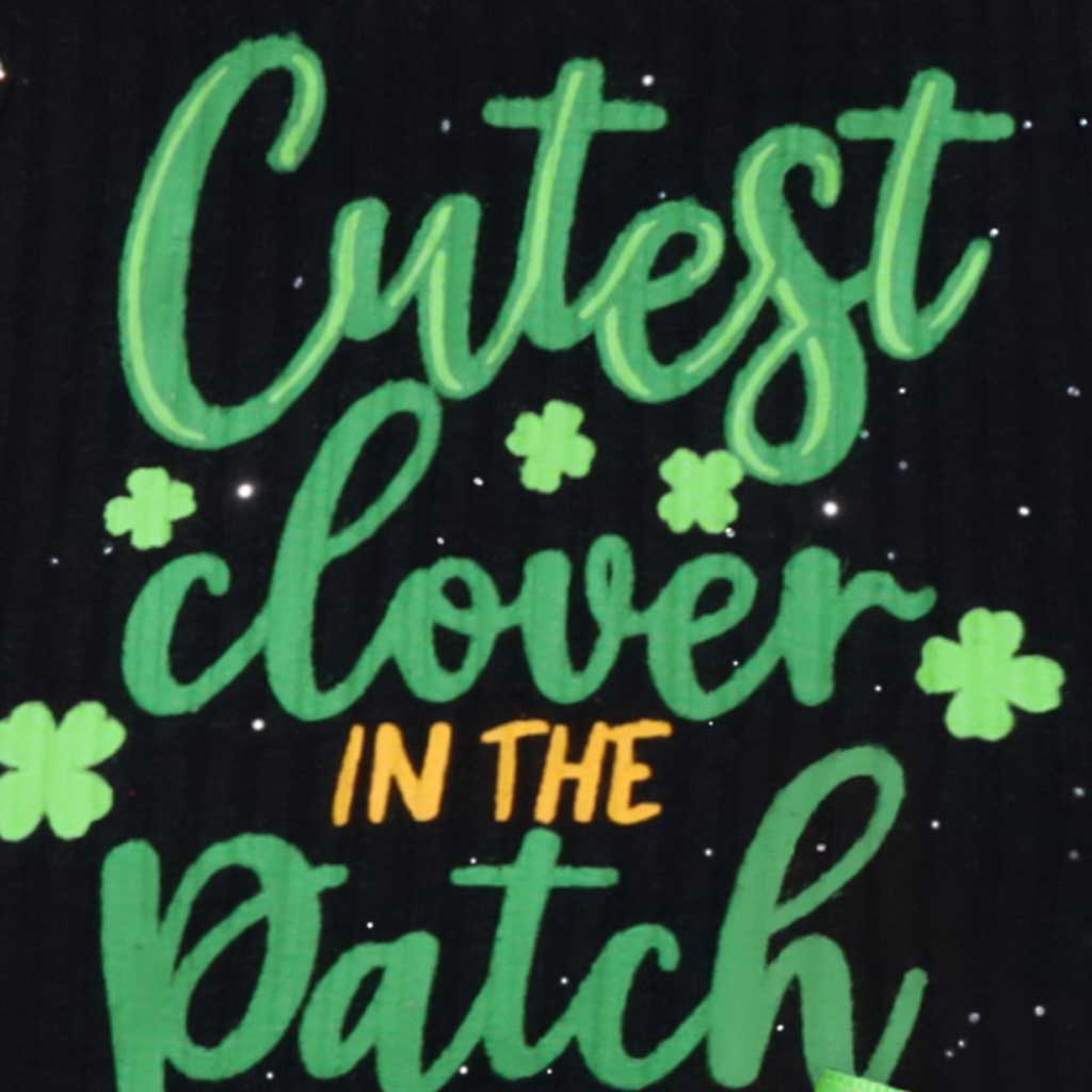 Black Dog Dress with Green Cutest Clover in the Patch Lettering - Fitwarm Dog Clothes