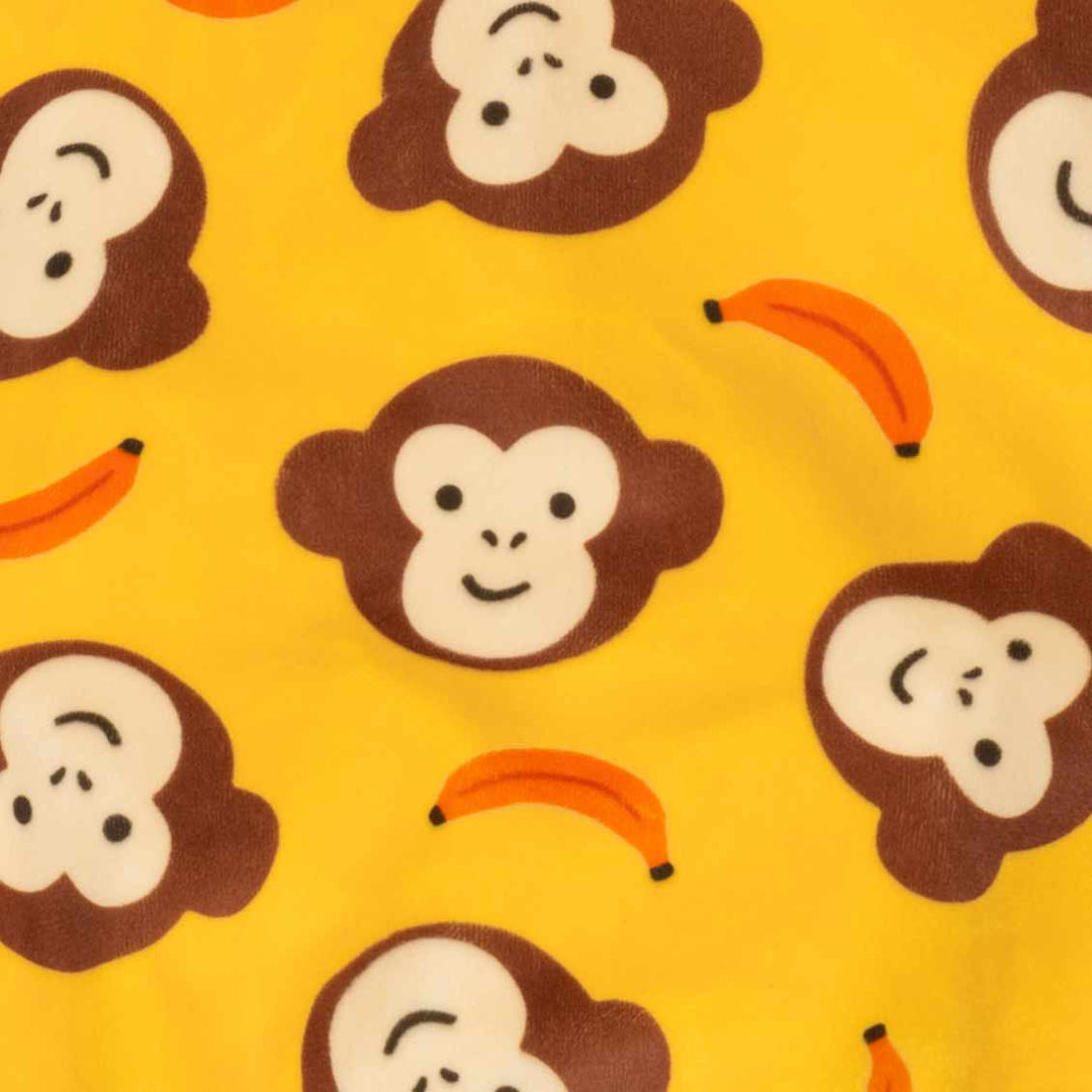 Monkey and banana prints on soft dog pjs