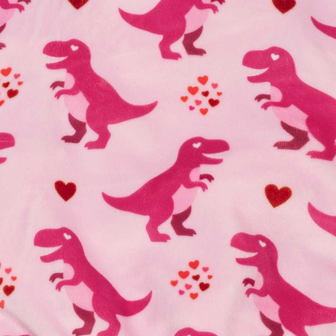 Funny heart-eyed dinosaur prints on dog fleece pajamas