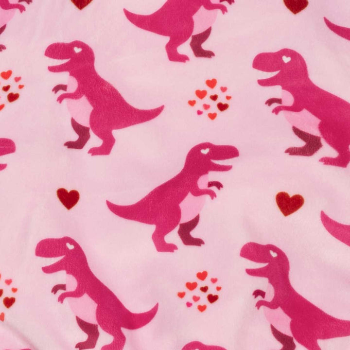 Funny heart-eyed dinosaur prints on dog fleece pajamas