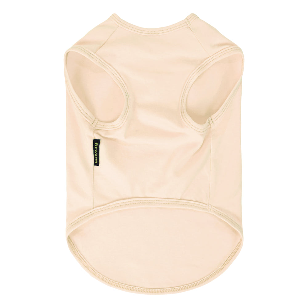 Beige dog tank top on a white background