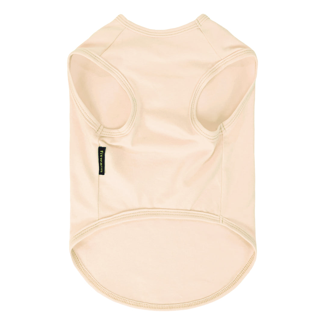 Beige dog tank top on a white background