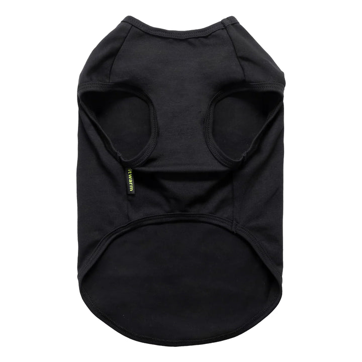 Black dog tank top on a white background
