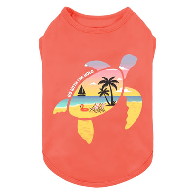 Hawaiian Dog's Shirts | Pineapple & Plumeria - Blue