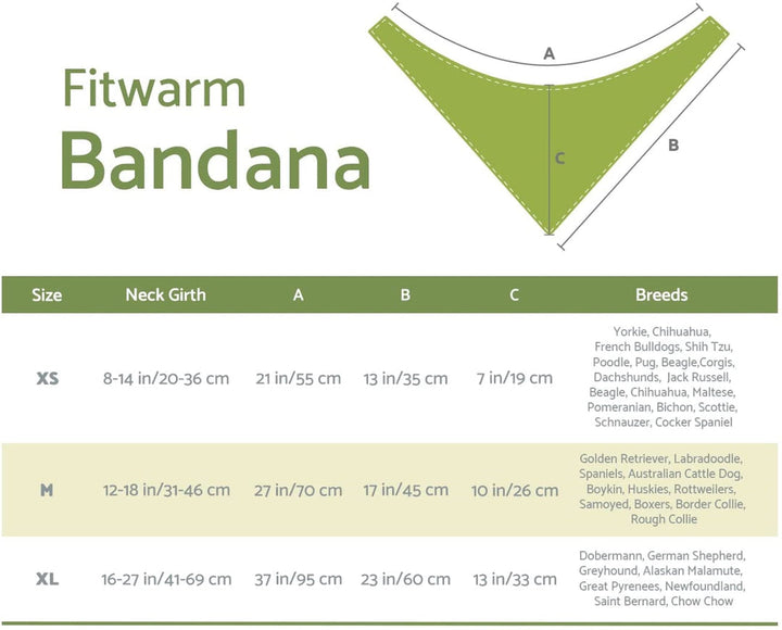 Fitwarm Bandana Size Chart
