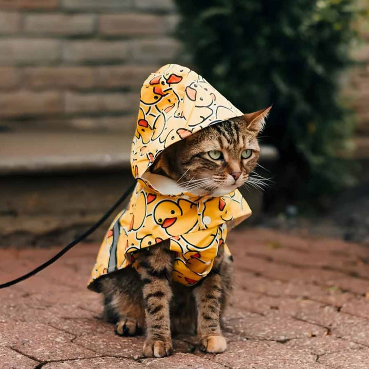 Funny Rubber Duck Raincoat for Pets - Fitwarm Dog Clothes 