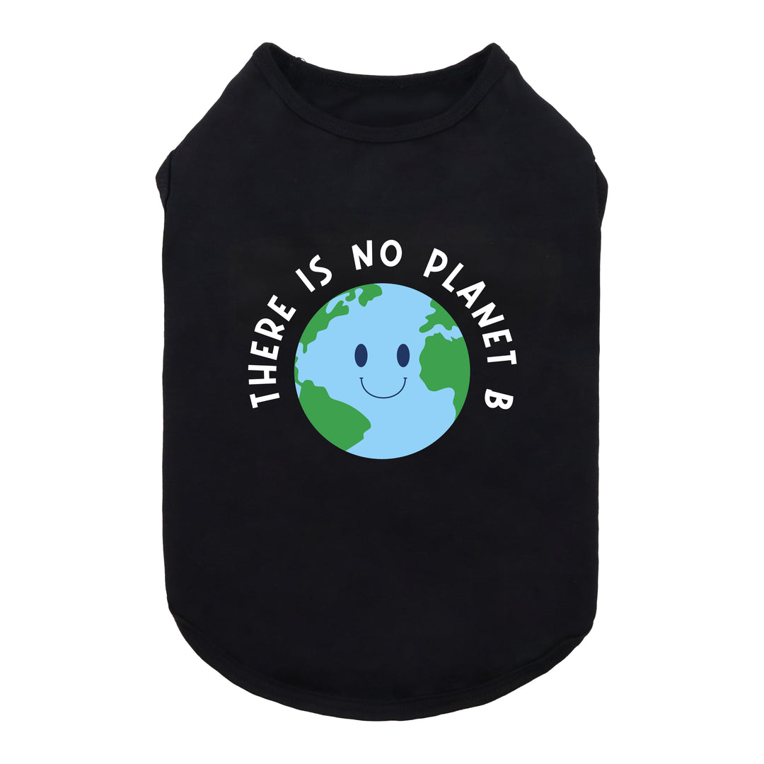 Black Dog Shirt with 'There is No Planet B' Lettering - Fitwarm Dog Clothes