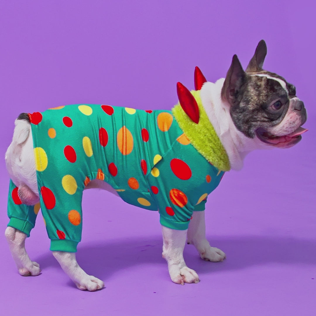 Funny devil horn halloween costume for dogs on french bulldog