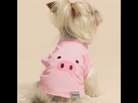 かわいいピンクの豚犬シャツ - Fitwarm