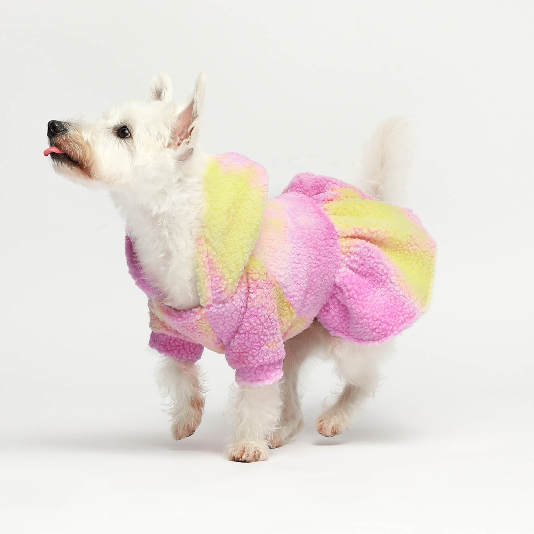 Tie Dye Sherpa Hooded dogs clothes