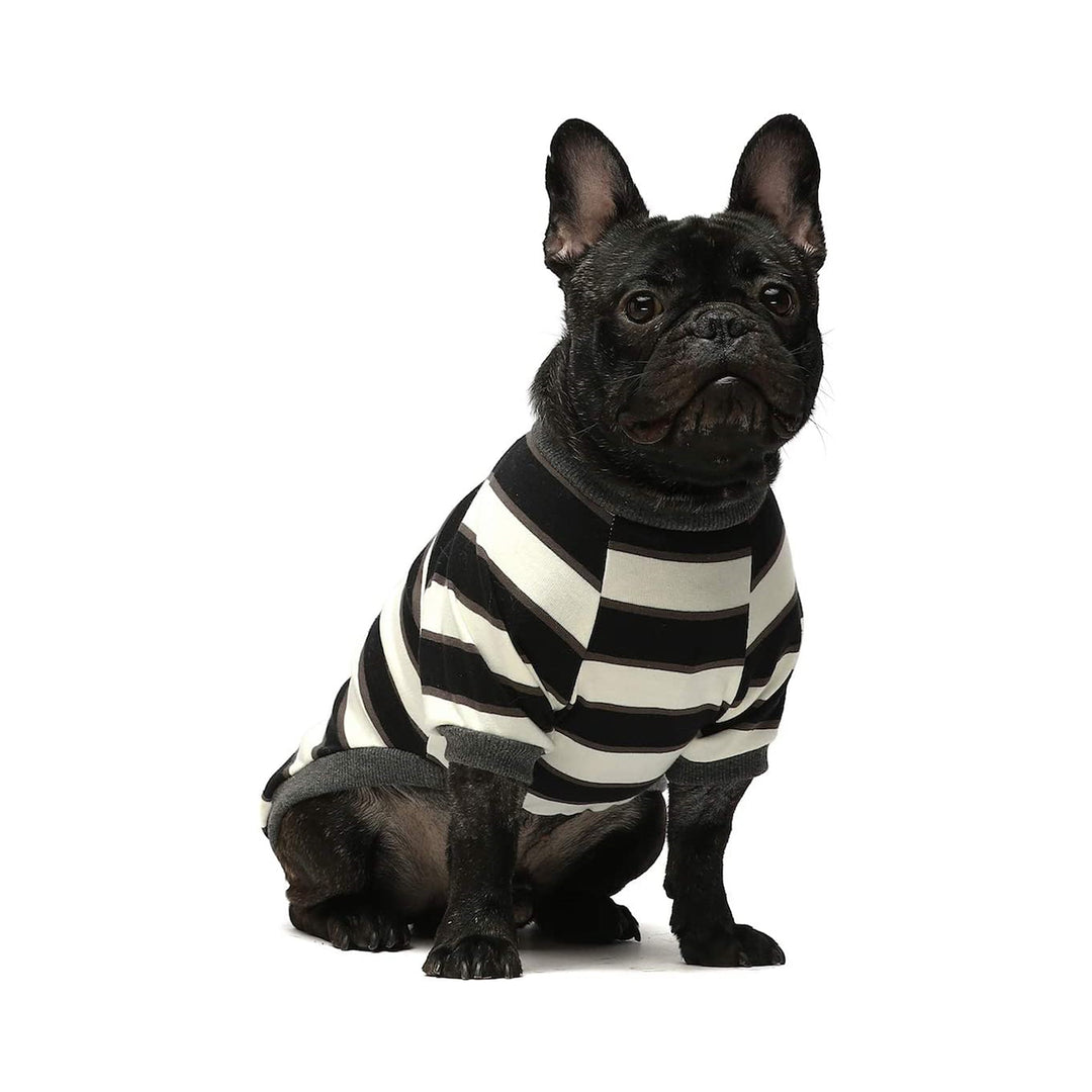2-Pack 100% Cotton Striped White-Red clothing for frenchies