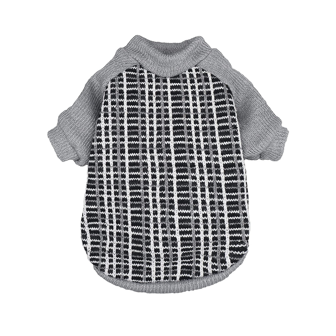 Knitwear Grey Grids Dog Christmas Clothes - Fitwarm