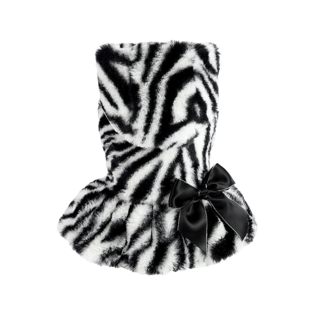 Fluffy Faux Zebra Dog Clothes - Fitwarm