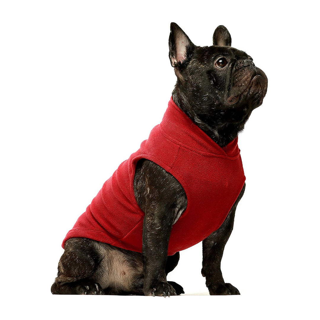 2-Pack Fleece Vest Red-Green french bulldog clothes