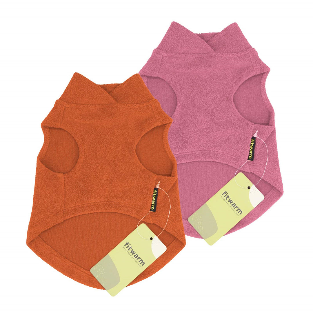 2-Pack Fleece Vest Orange-Pink dog clothing