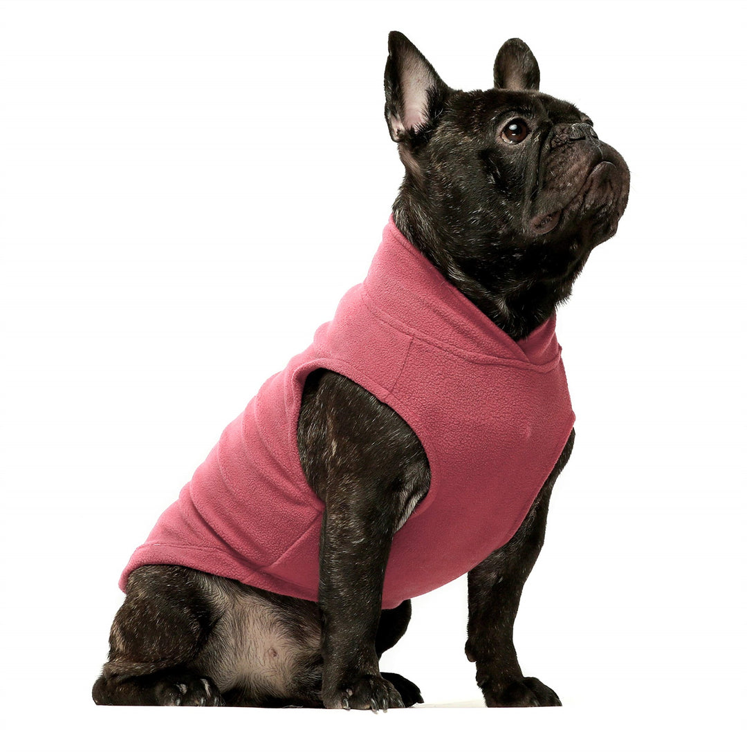 2-Pack Fleece Vest Orange-Pink french bulldog clothes