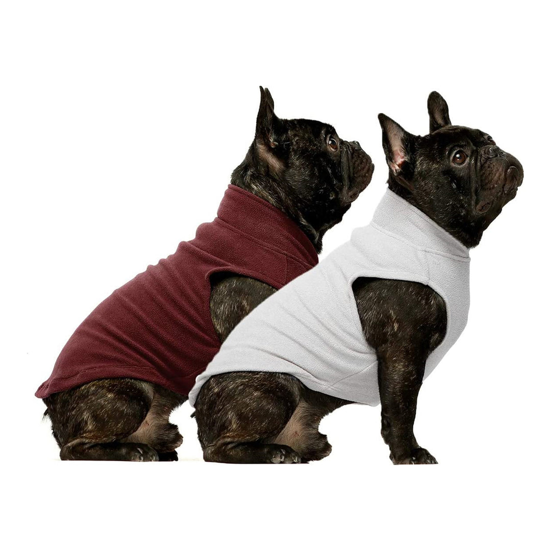 2-Pack Fleece Vest Dog Sweater Red-White