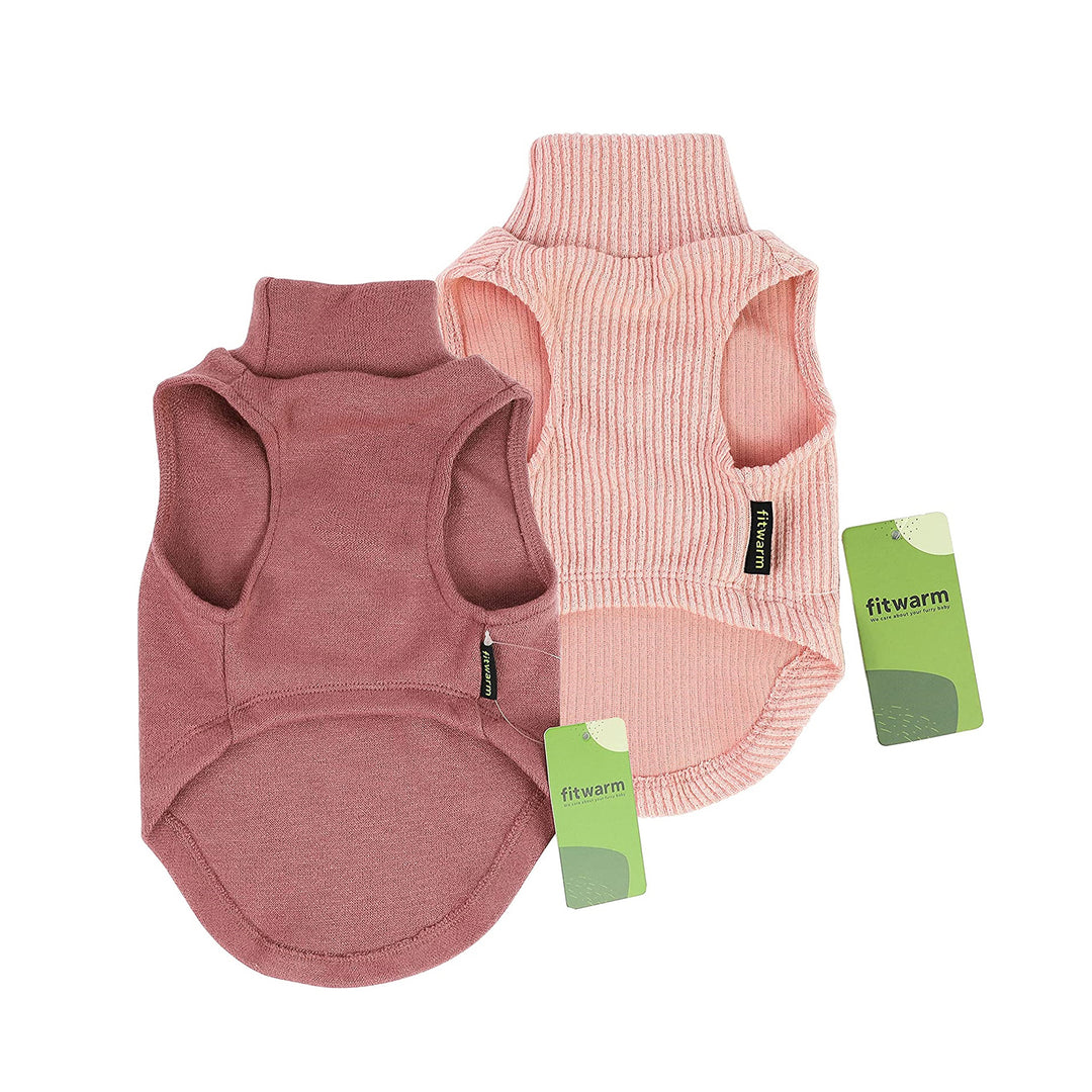 2-Pack Turtleneck Red-Pinkclothes for dogs