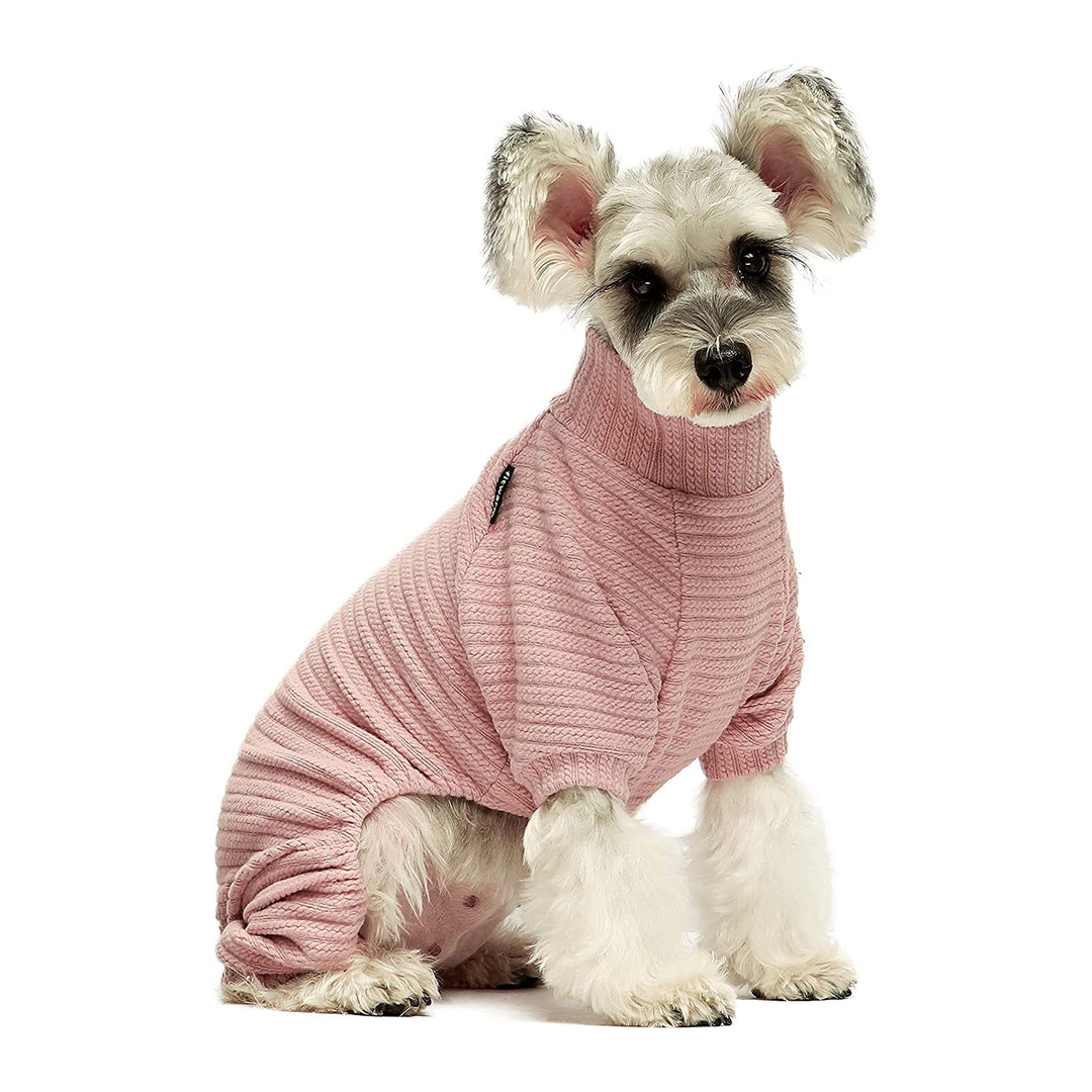 Twist Knit Dog Pajamas Pink