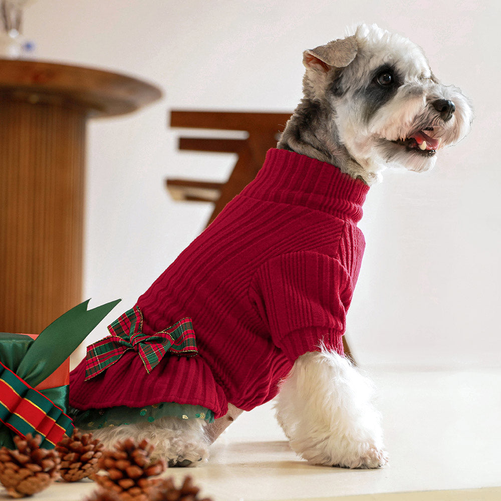 Turtleneck Knitted Tulle dog clothing