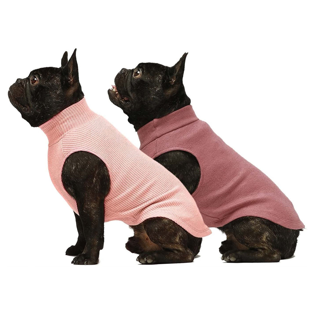 2-Pack Turtleneck Red-Pink french bulldog clothes