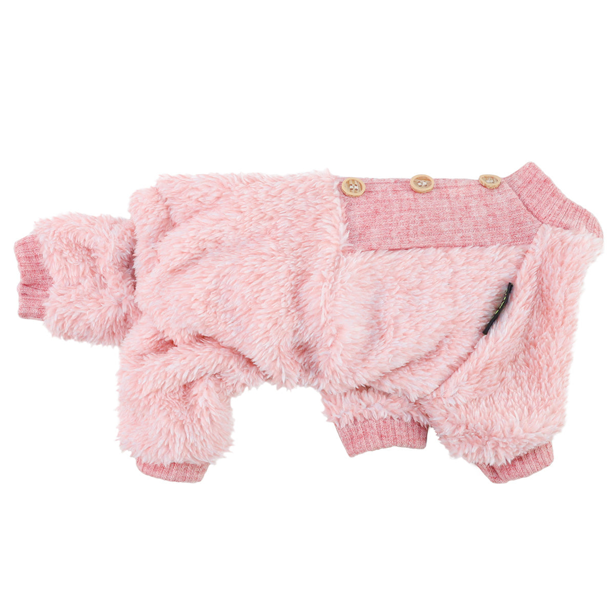 Fuzzy Hunde-Pyjama Mit Rollkragen – Warm, Weich & Gemütlich Für Große Hunde, Größe L In Rosa