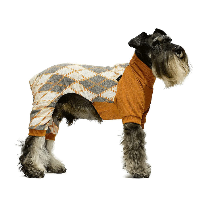 Knitted Argyle Dog Pajamas