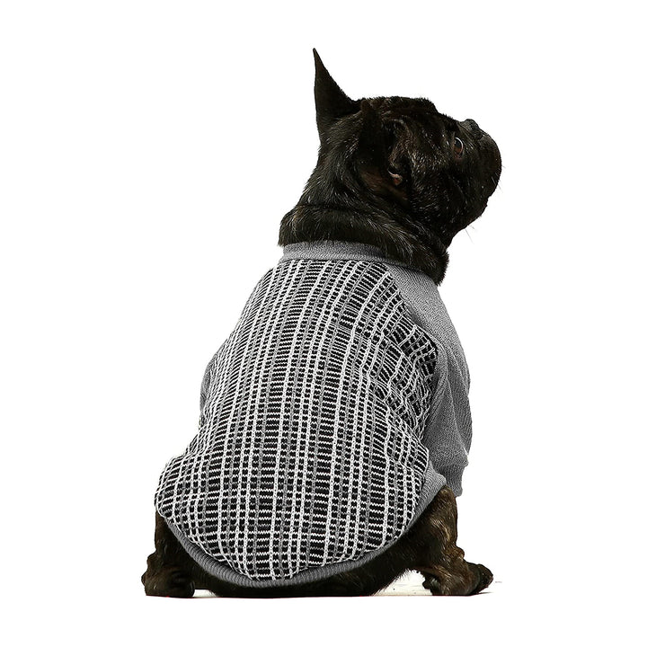 Knitwear Grey grids french bulldog clothes