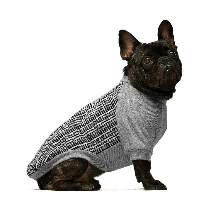 Knitwear Grey Grids Dog Christmas Sweater