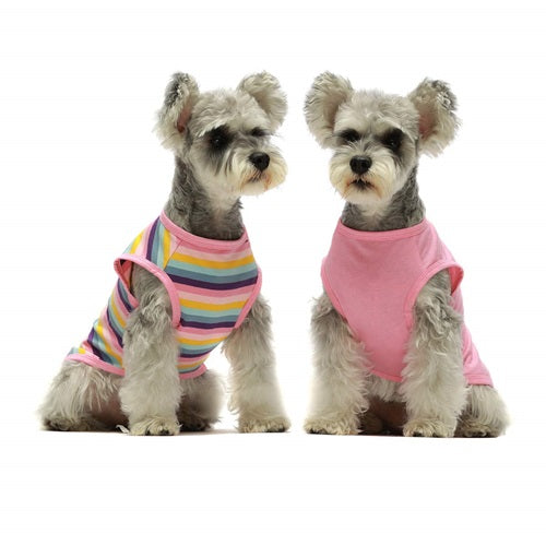 2-Pack Pink Striped Dog Shirts