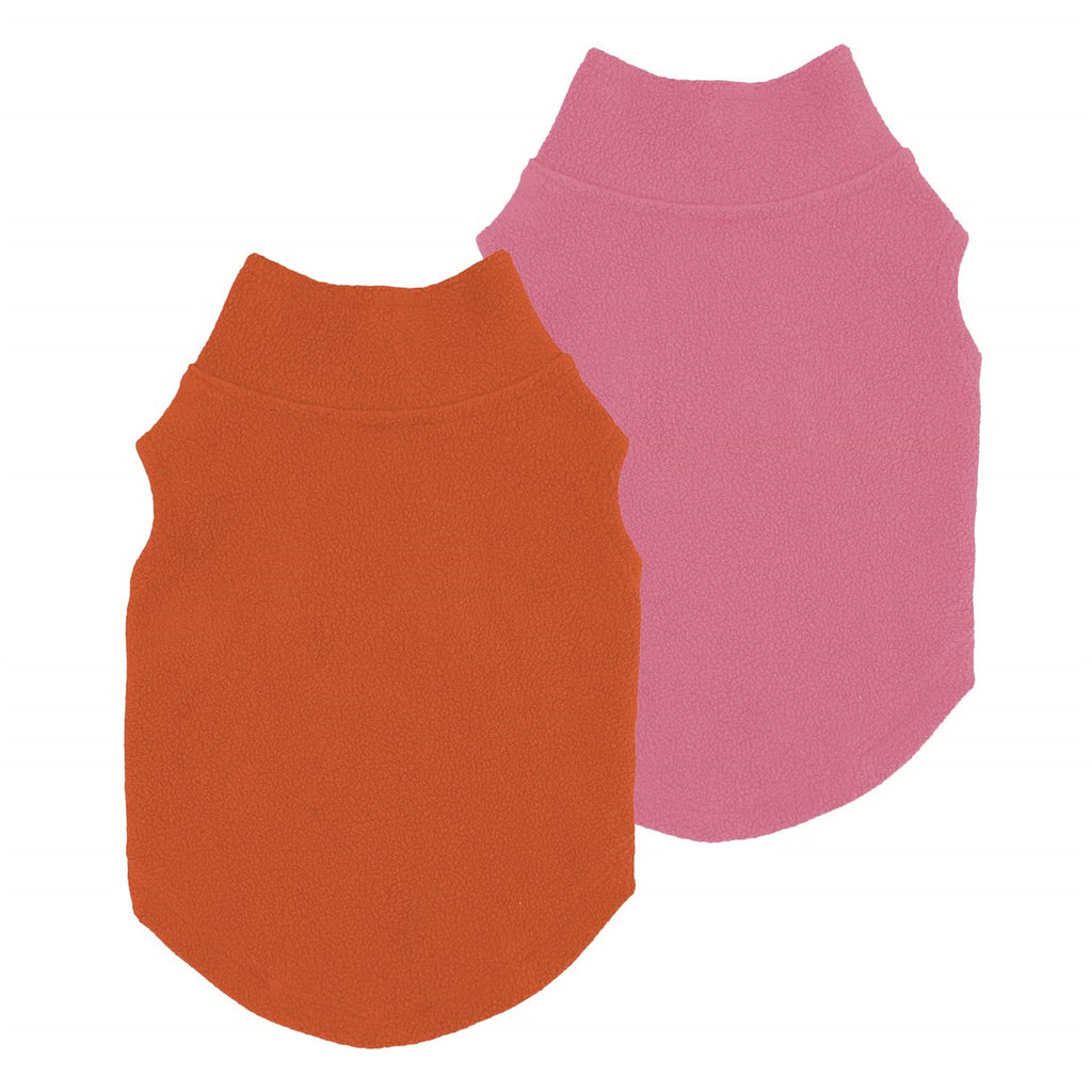 2-Pack Fleece Vest Dog Clothes Orange-Pink - Fitwarm