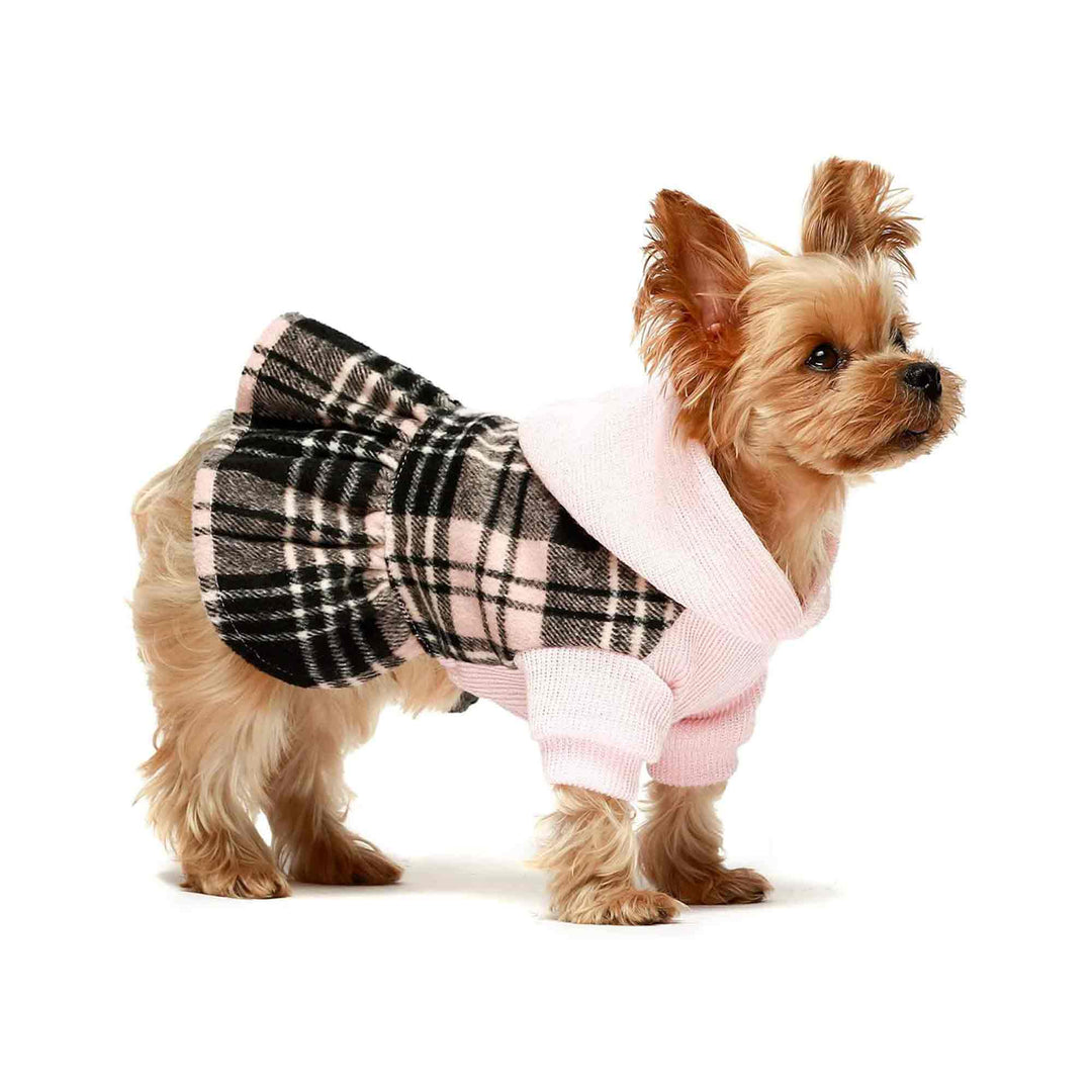 Plaid Hooded yorkie clothes