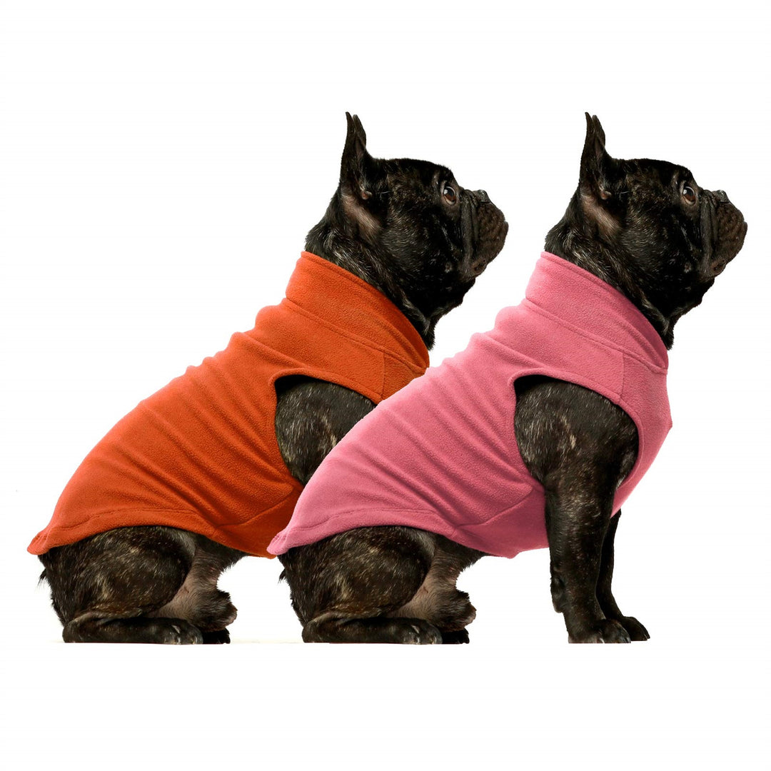 2-Pack Fleece Vest Dog Sweater Orange-Pink