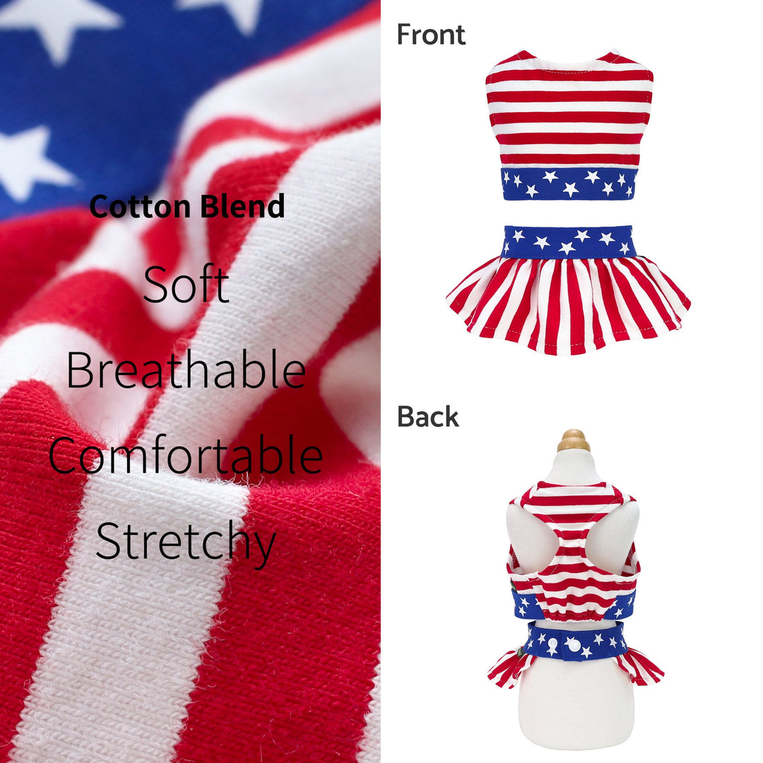 Patriotic Striped 2 Piece  dogs clothes