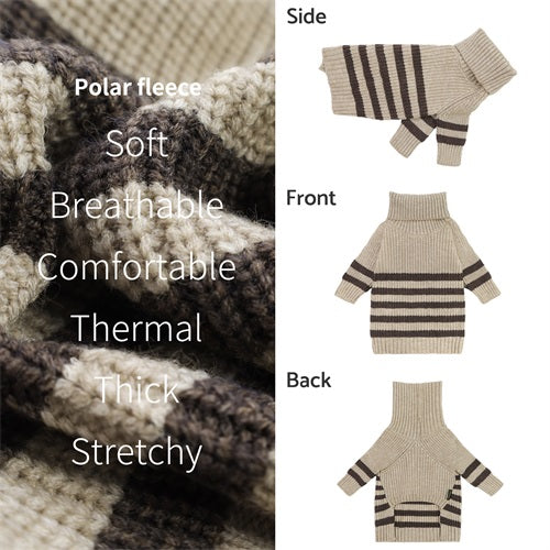 Turtleneck Knitted Striped chihuahua clothes