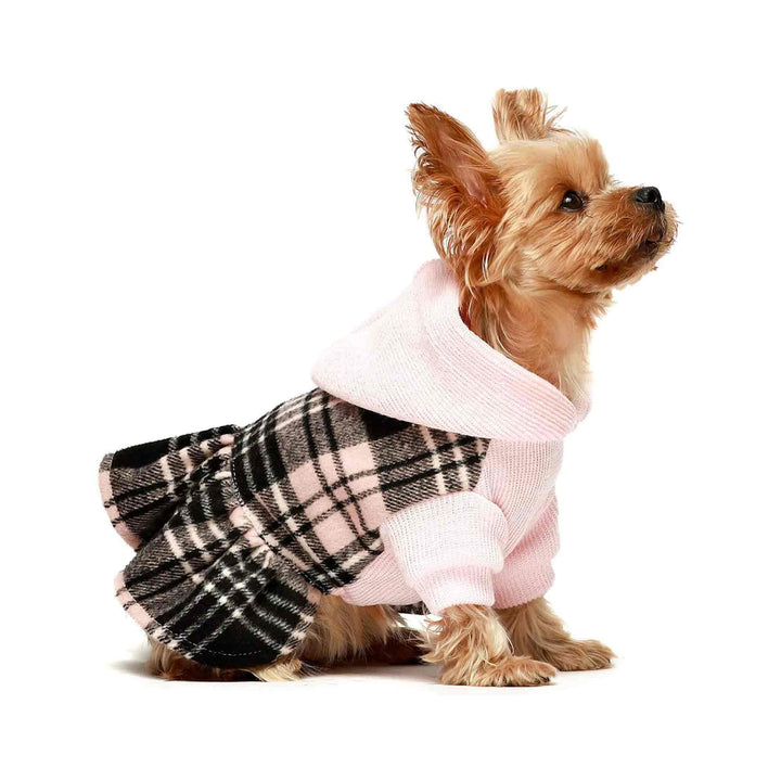 Plaid Hooded teacup yorkie clothes
