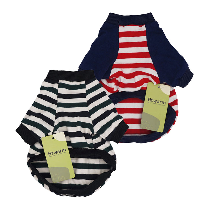 2-Pack 100% Cotton Striped Red-White dog clothing