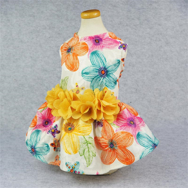 Bright Floral Tulle dog clothing
