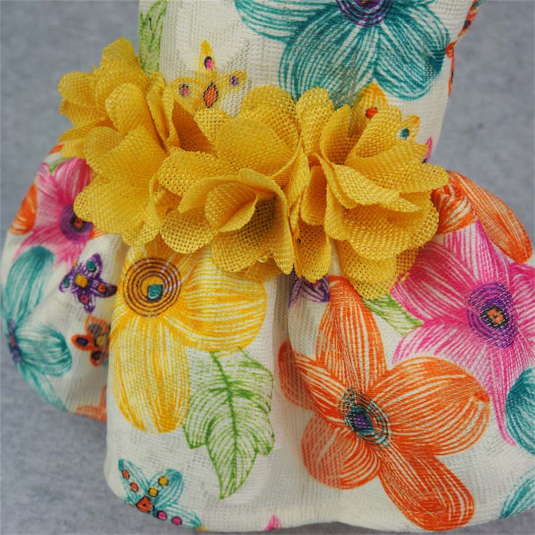 Bright Floral Tulle dresssmall dog clothes