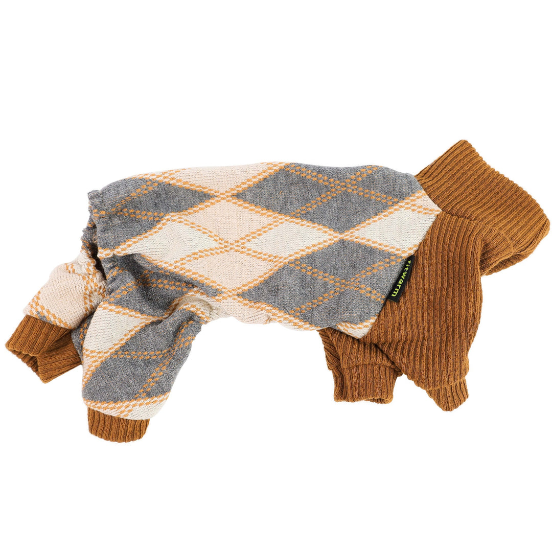 Knitted Argyle dog apparel