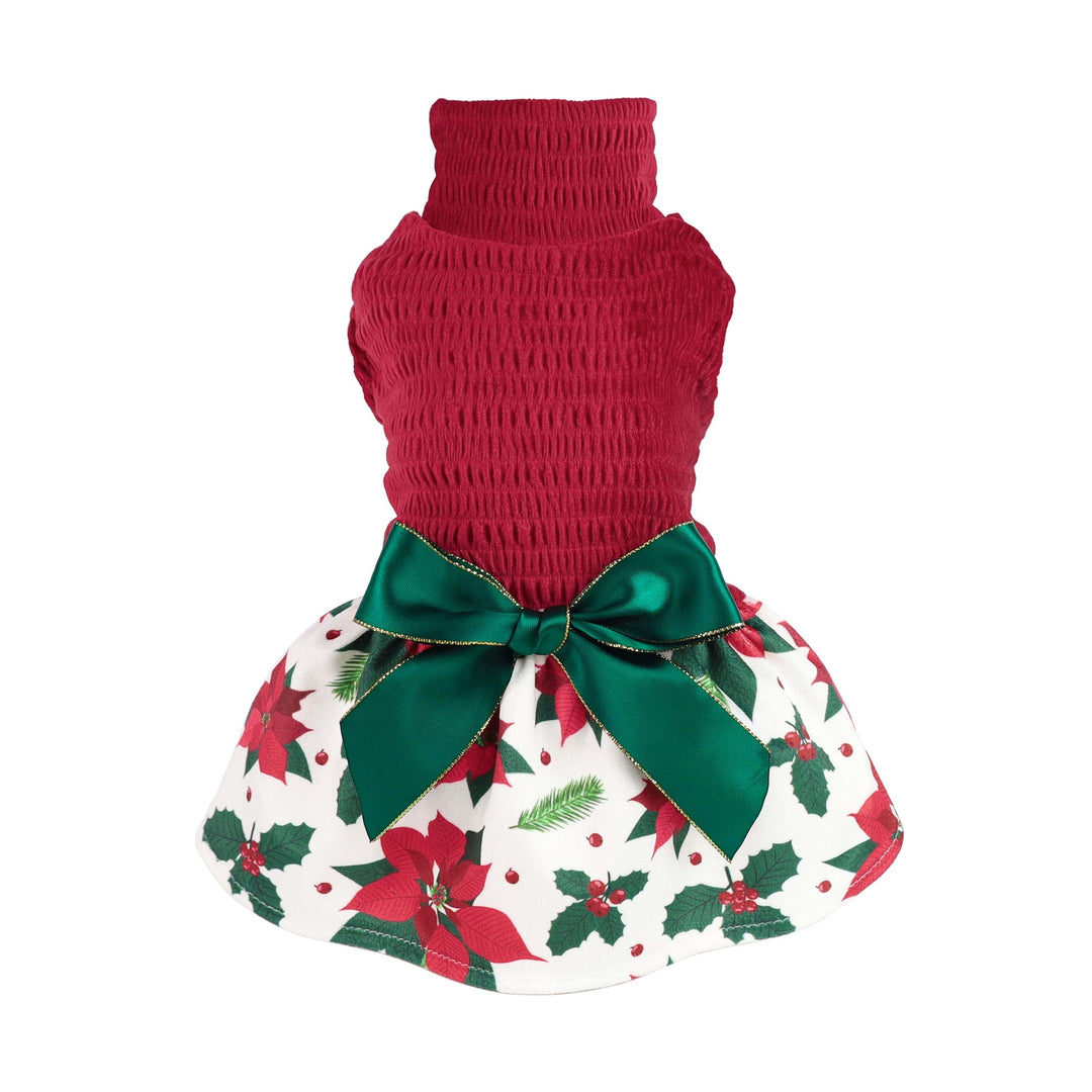 Christmas Floral Dog Dress | Red & Green Festive Outfit XX-small Christmas Floral Dog Dress | Red & Green Festive Outfit XX-small