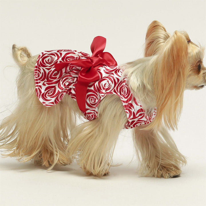 Red Full Rose teacup yorkie clothes