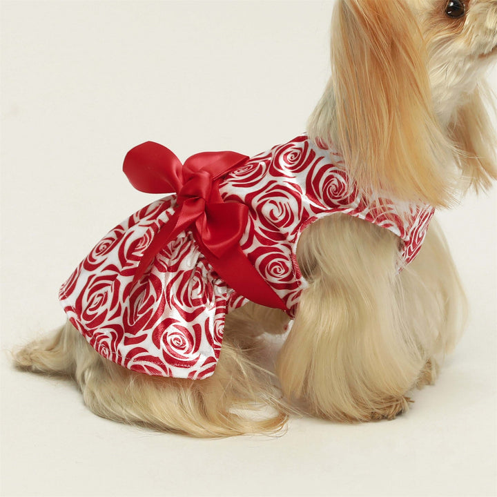 Red Full Rose Dog Dress