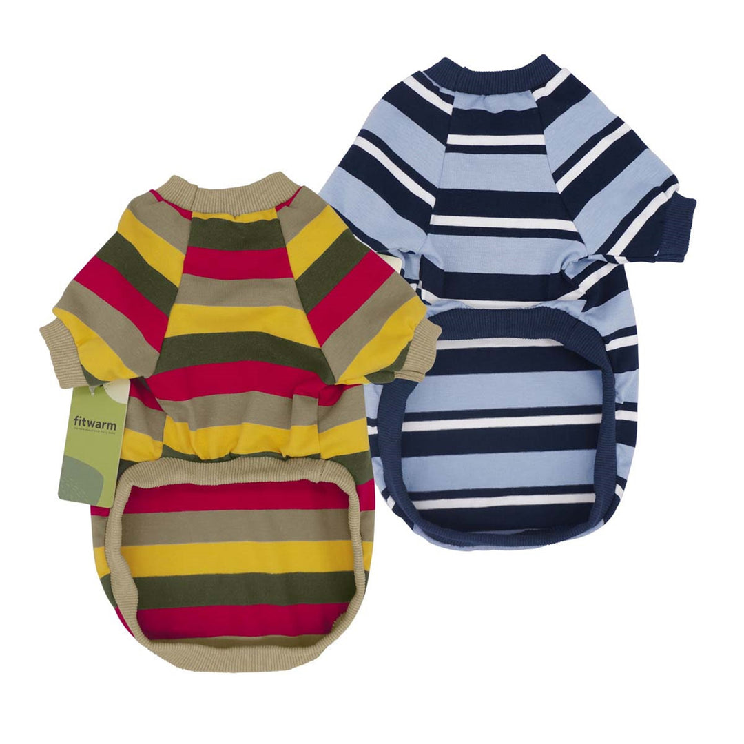 2-Pack 100% Cotton Striped Blue-Yellow dog clothing