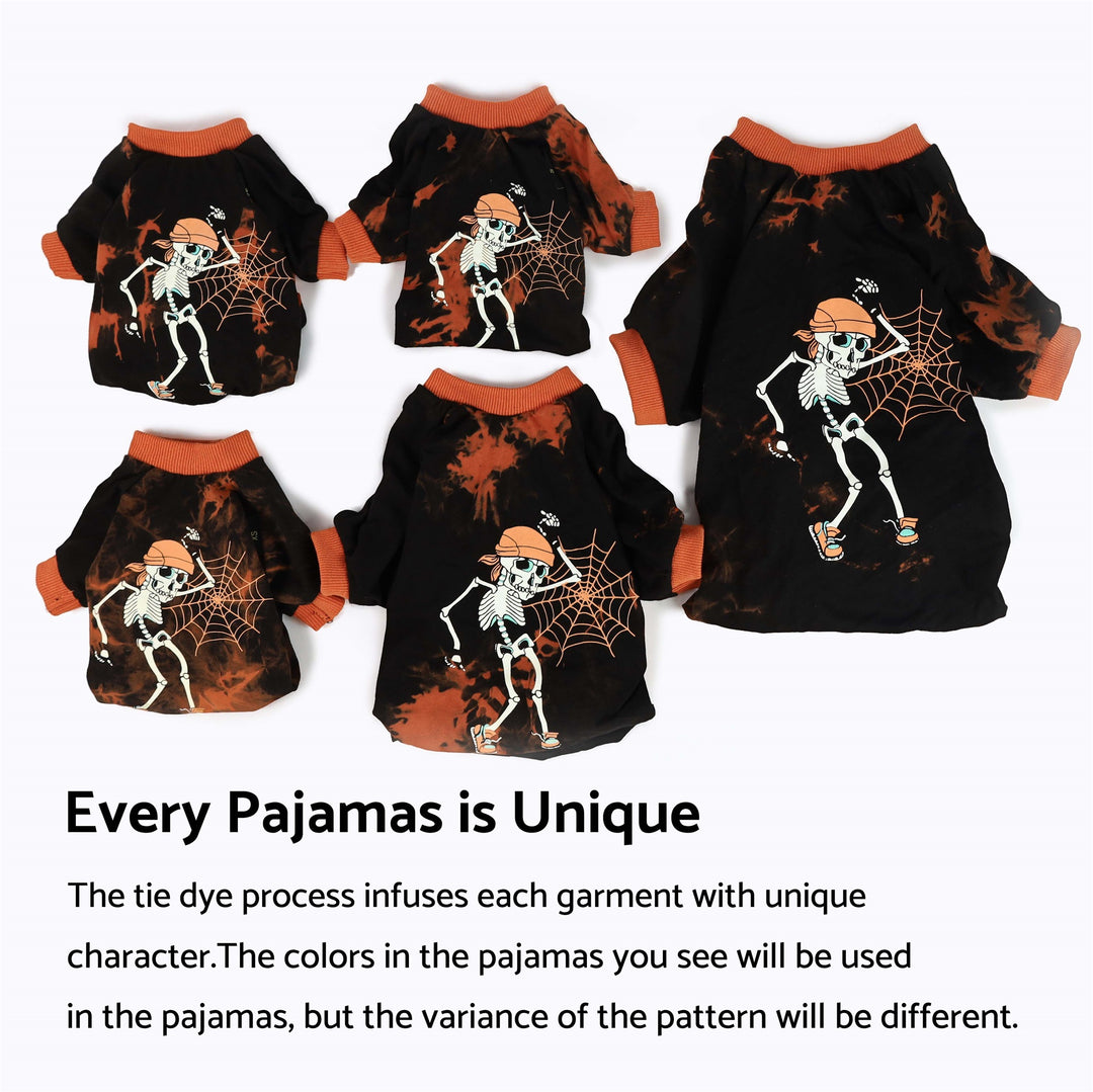 Tie Dye Skeleton Dog Pajamas