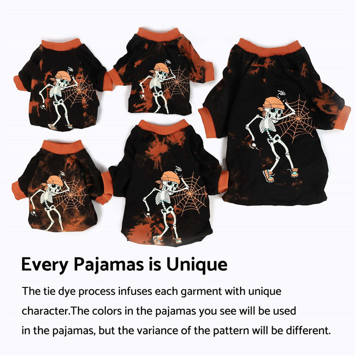 Tie Dye Skeleton Dog Pajamas