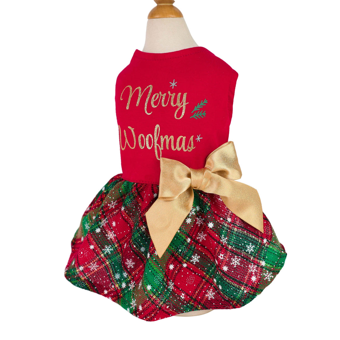 Woofmas Dog Dress | Red Christmas Pet Outfit Medium Woofmas Dog Dress | Red Christmas Pet Outfit Medium